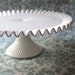 Milk Glass Cake Stand / Fenton Hobnail Cake Stand / Vintage Wedding Cake Pedestal / White Cake Plate Ruffle Cake Stand / MilkGlass Cakestand