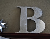Silver or gold leaf covered wooden letters 14" tall metallic finish initials for wedding, nursery, wall decor