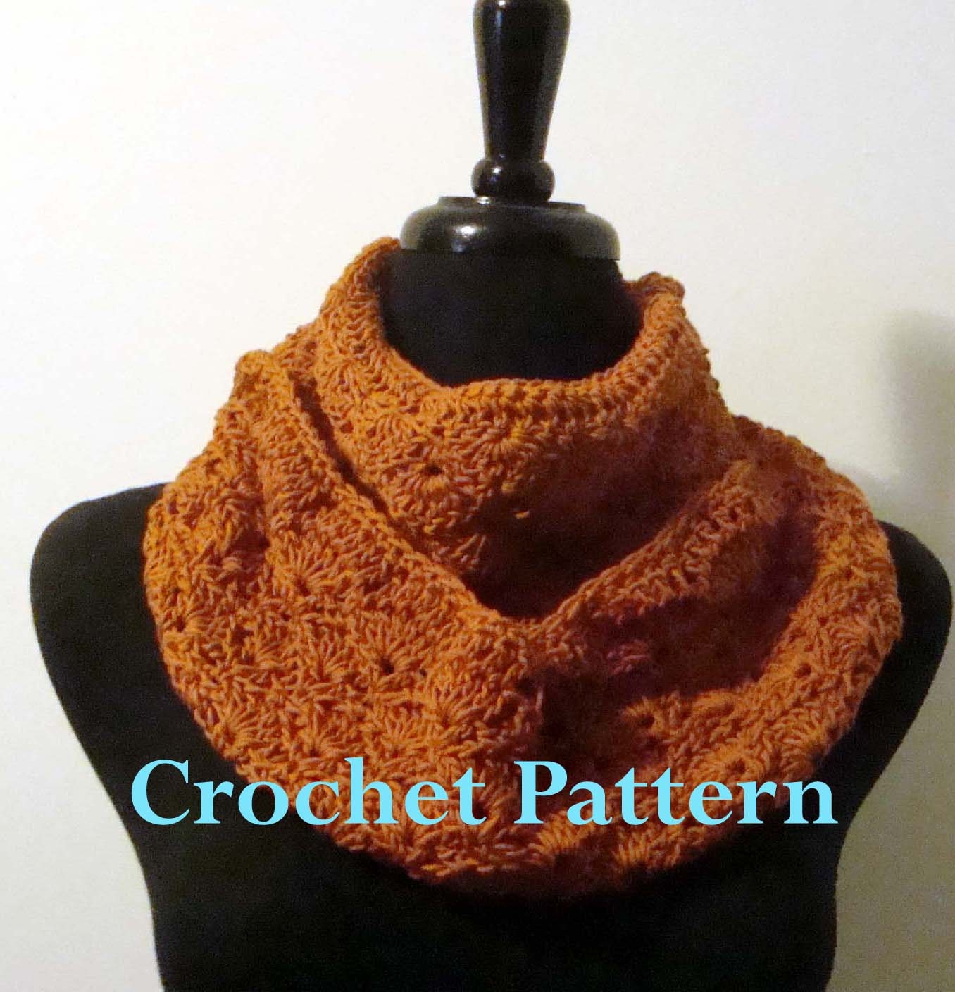 Crochet Pattern for Shells Infinity Scarf or Cowl, PDF File Instant Download