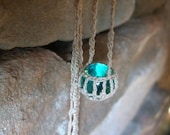 Crocheted Marble Necklace - Party Favors - Summer or Beach Theme - Gifts - Glass Floats - Buoys