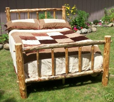 FULL size, Complete Rustic STANDARD Style Pine Log Bed Frame - FREE shipping