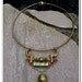 One of kind necklace antique 19th century gilt solid bronze vintage murano beads necklace gold leaf green blue glass beads hand forged