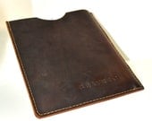 Leather KINDLE Sleeve Case Handmade with Free Monogramming Initials Name