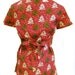 New Handmade Custom Christmas holiday Nurse Vet scrub nursing scrubs shirt top Women's Small