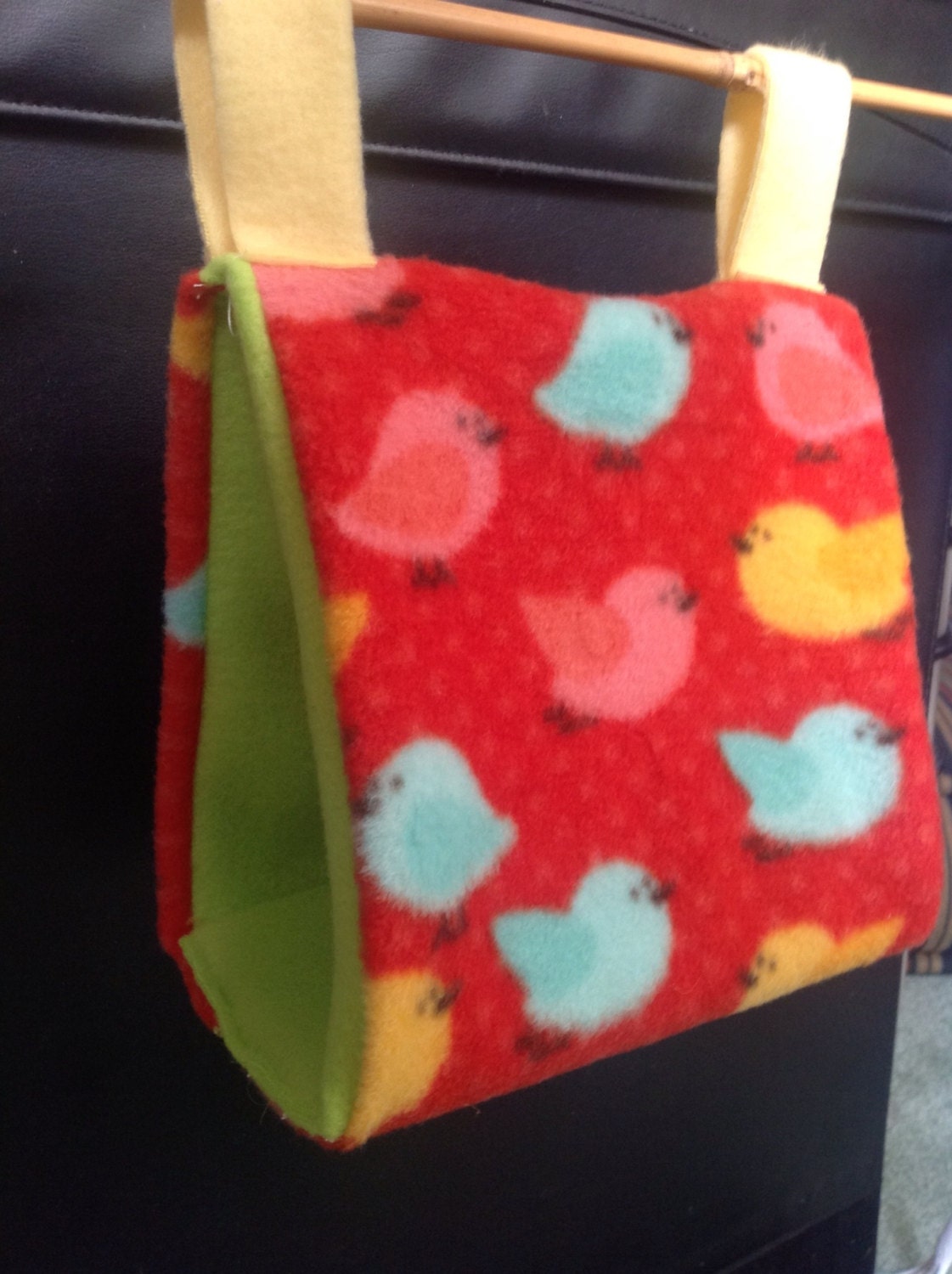Handmade bird tents in cotton and fleece. Variety of sizes and colors.