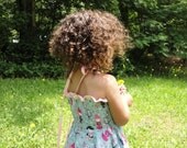 Tea Party Dress size, shirred bodice with full circle skirt 12m-4t