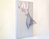 Knit Dress XI . Mixed Media Fiber Art . Original Painting . 2012 . Rania Hassan