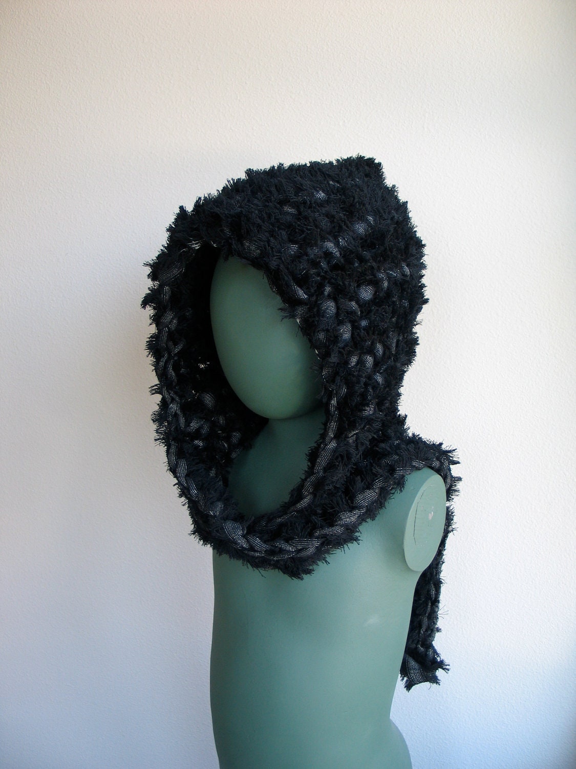 Fuzzy Black Hood for a Dark Fairy
