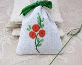 Orange Flower Embroidery Lavender Bags