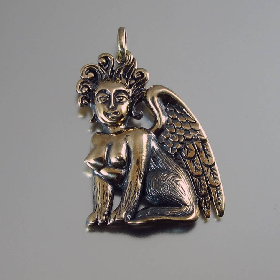 SPHINX bronze pendant - ready to ship