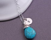 Personalized Jewelry Necklace, Turquoise Necklace, Personalized Turquoise Gift, Turquoise Pendant Necklace, Friend Gift