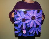 Purple Power - Digital Art Print - 11"x11" - SPRING SALE - Mounted Photo Art - Purple Flowers - Bright Purple - Home Decor