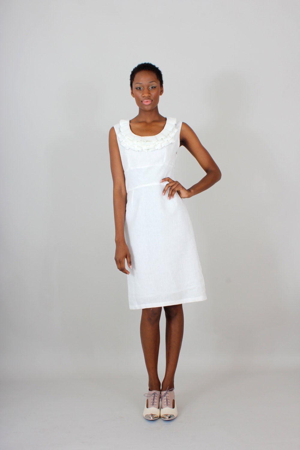 Ruffle Bustle Dress - size small in stock