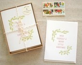 Set of 6 - Merry Christmas Letterpress Cards