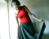 Red One Sholder Tank - womens tshirt top in jersey - fitted one strap tube top