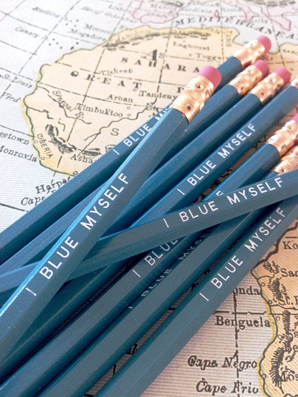 I Blue Myself Pencil 6 pack in Blue