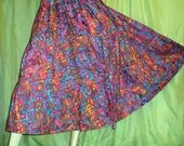 Long Hippie Boho Tiered Batik Skirt - One of a Kind - Ready to Ship Now - Gypsy Goa Festival Pixie Elf Long Skirt