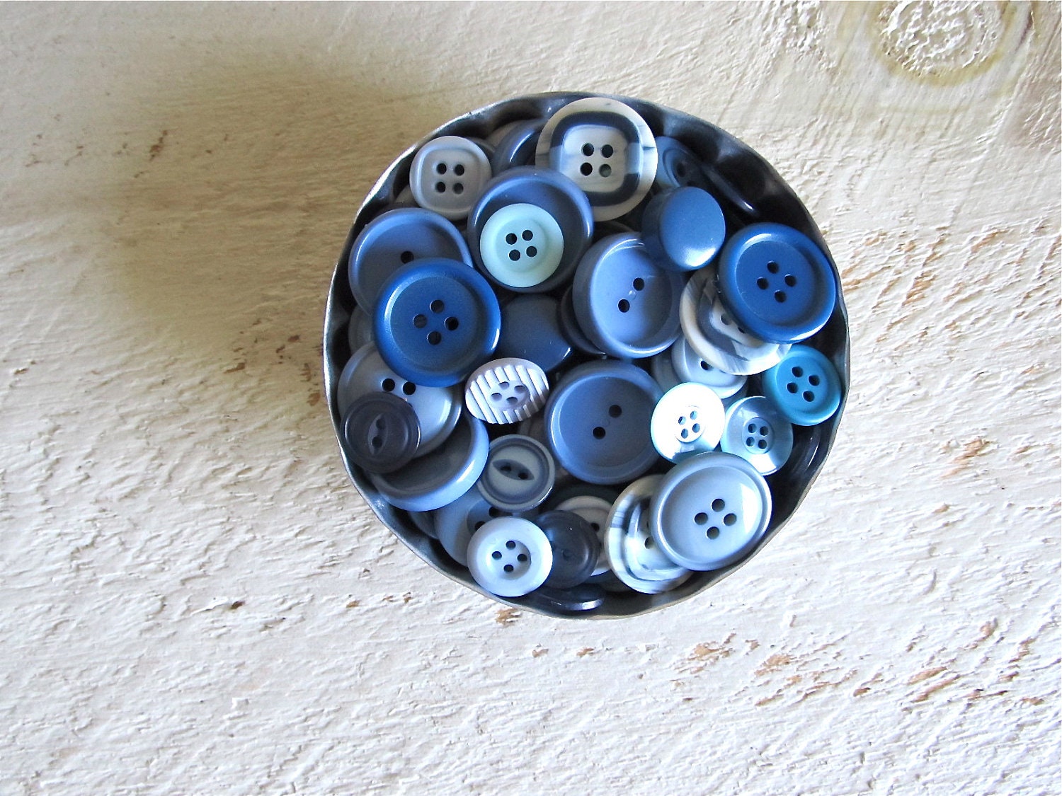 RESERVED - 100 Blueberry Buttons in Vintage Jello Tin Mold