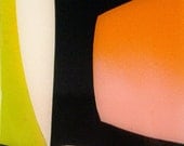 Original Mid Century Modern Design Collage in resin Trio 10 x 6 inches