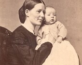 Vintage photo CDV Madonna & Child SM Fassett Chicago Phtgr Pres Lincoln