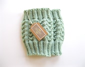 Knitted Boot Cuffs - Mint Knit Boot Cuffs - Leg Warmers - Mint - Boot Toppers - Knit Boot Socks