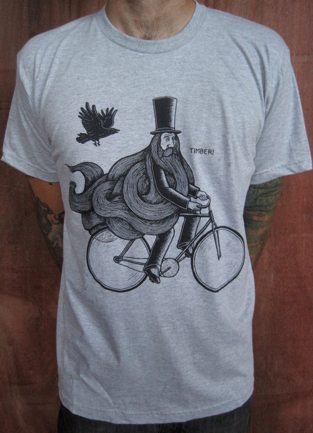 RIDE & FALL on heather grey