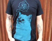 Pizza Dreams - Unisex cat shirt on black - various colors