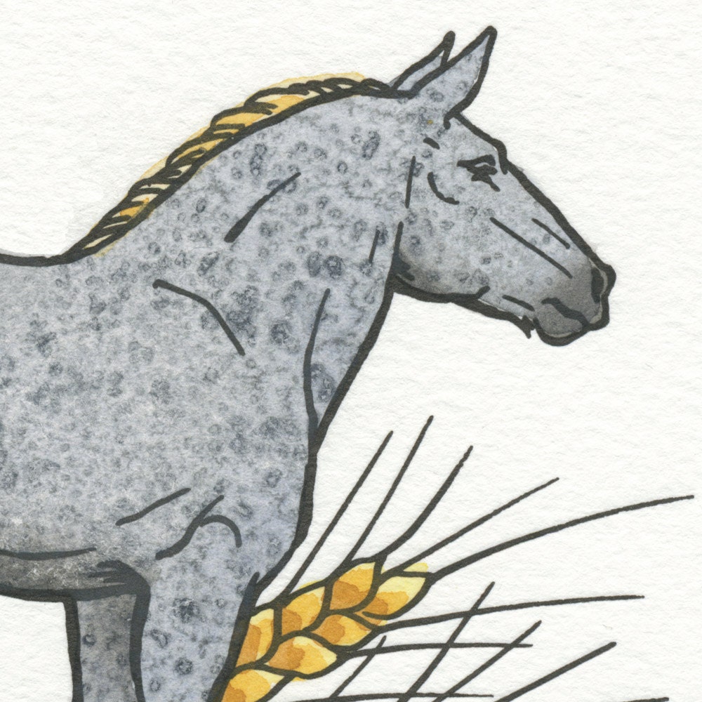 Draft horse print, PERCHERON