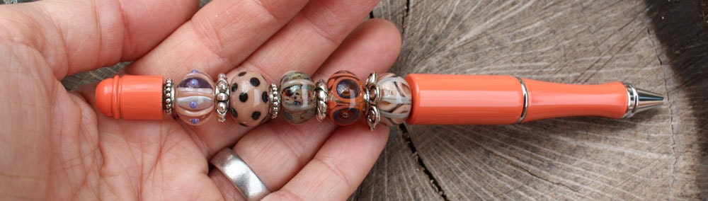 Coral Beaded Fancy Pen Great Gift