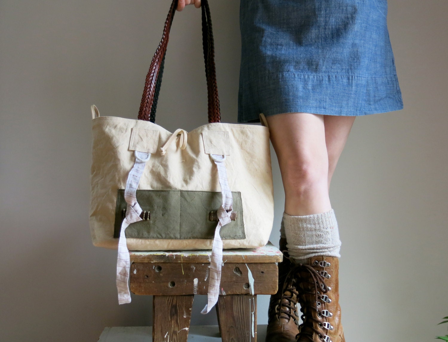 Weekender Carry all Military Tote Bag for beach and picnic