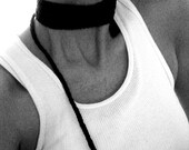choker hand knit - black