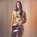The Gloria Turtleneck - Basic Turtleneck with Chunky Rib knit and Digitally printed fabric - M, L