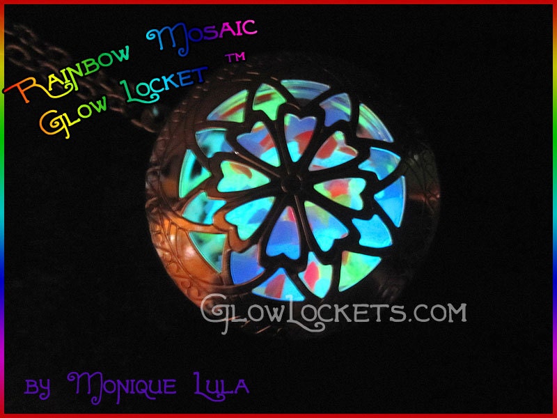 Rainbow Mosaic Glow Locket