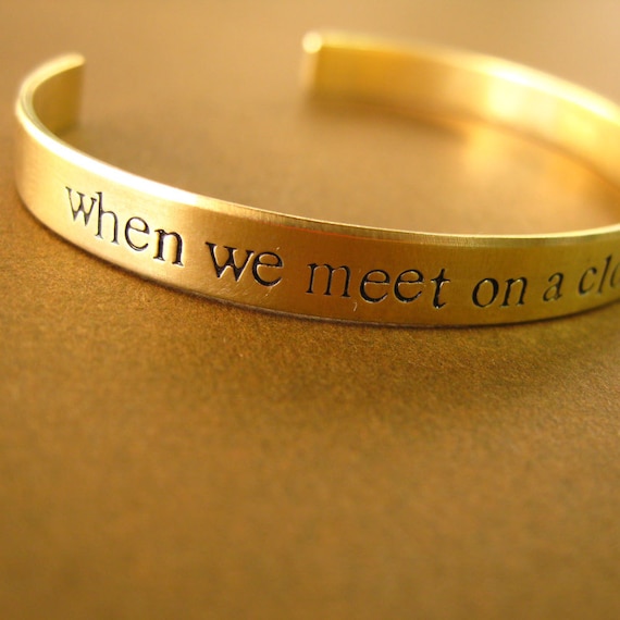 Personalized Brass Cuff Bracelet - custom stamped with quote or lyrics
