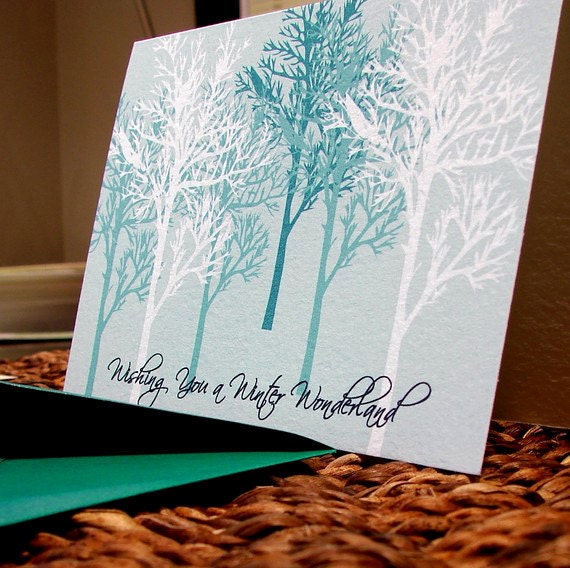 ON SALE 50% OFF winter wonderland holiday folded notecards set (10)