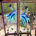 Stained glass panels - "Iridescent Peacock" (P-26)