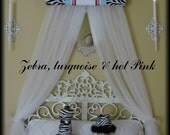 Bed Canopy Crib Crown Zebra Animal Print SaLe Embroidered Bedroom Decor SALE