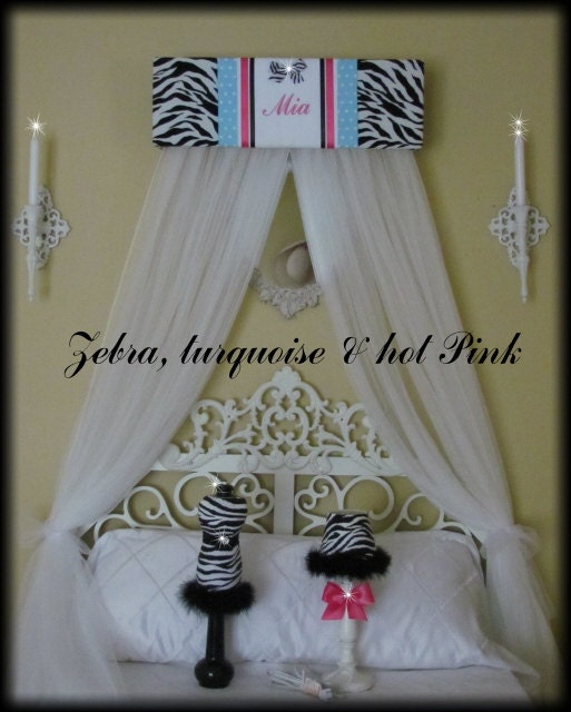 Bed Canopy Crib Crown Zebra Animal Print SaLe Embroidered Bedroom Decor SALE