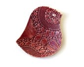Ceramic Bird Bowl Red Pottery Earring Holder Decoration Kitchen Spoon Rest Teacher Girlfriend Birthday Gift For Her Mom Great Grandparent