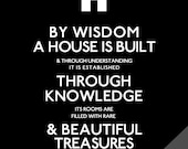 Scripture Art Print, Wisdom House, Modern Design Bible Verse (8x10)