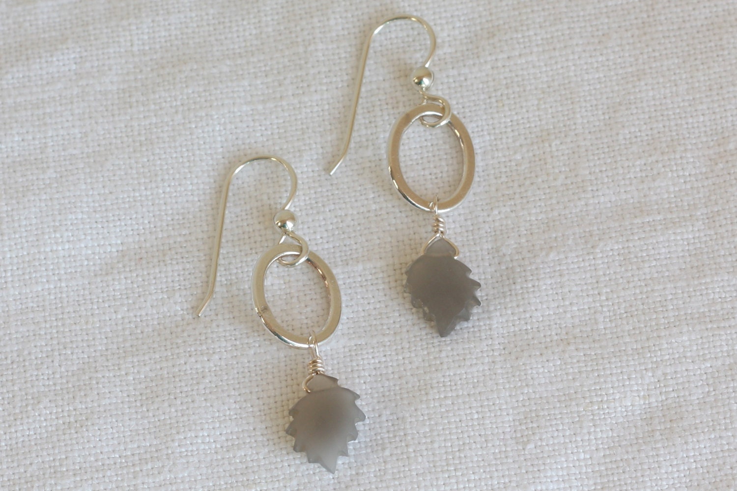 Modern Leaf Earrings - Silver