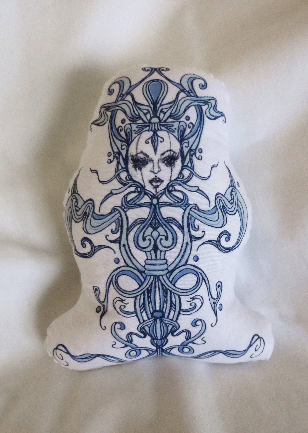Strange Something Pillow Doll- Limited edition lithograph on fabric- vertical back detail