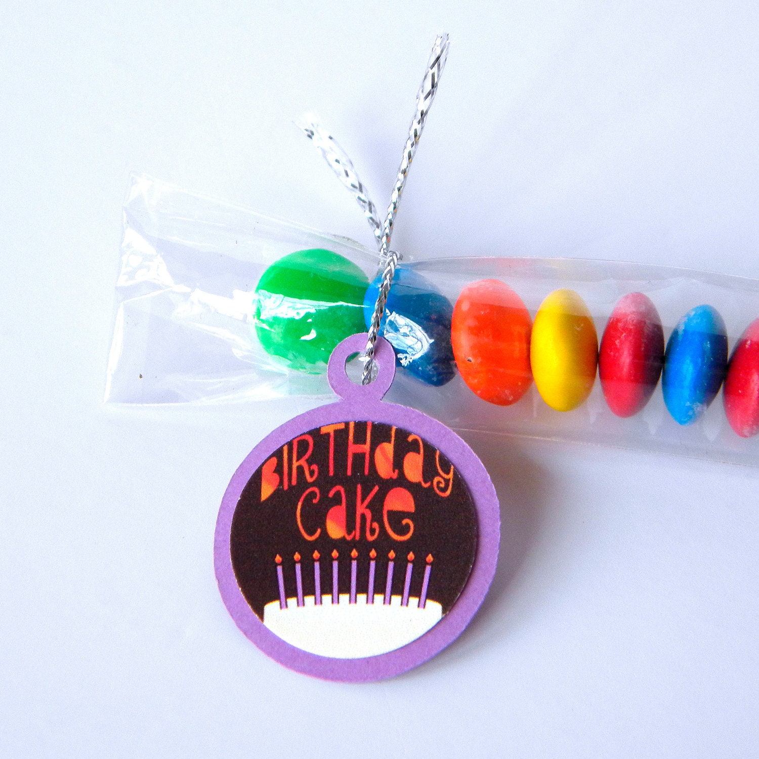 Birthday Cake Party Favors - Candy Treat Bags, Set of 12