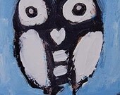 Black and White Owl, Painted Embellishment, Repurposed Wood, TT Team, Original Artworks, Folk Art, Home, Gifts