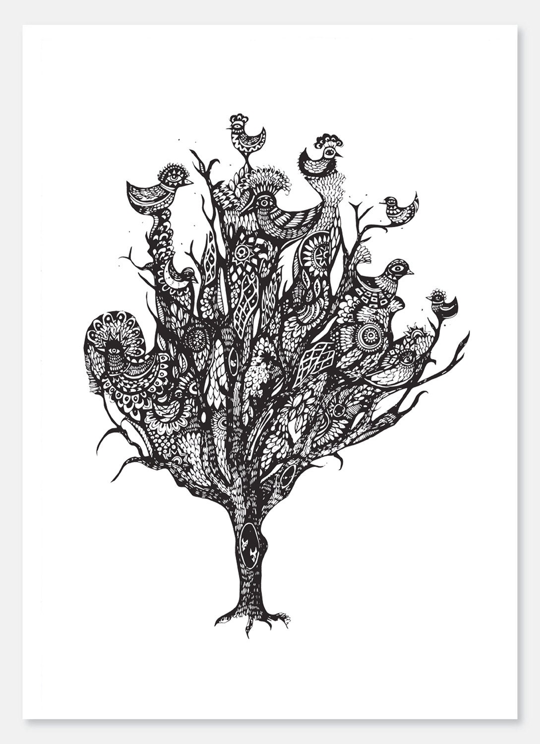 Twelve Birds in a Tree - Limited edition Large Print