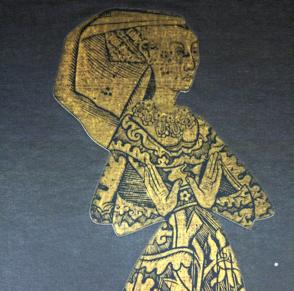 Large Vintage Brass Rubbing of Margaret Bernard Peyton "The Lace Lady" Rubbing by D.W. in 1976