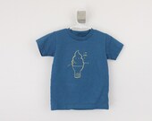 Organic toddler tshirt ice cream screen printed I'm cool galaxy blue with gold ink  2T 4T 6T