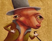 Original Fine Art Oil Painting with gold leaf