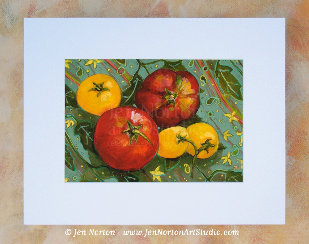 Colorful Heirloom Tomatoes Art Print