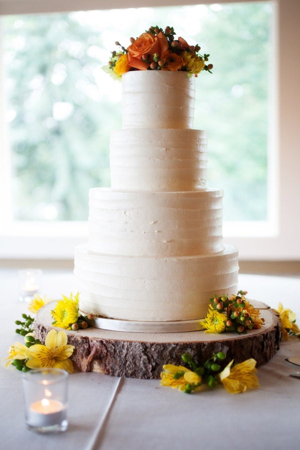 18" Rustic Wood Tree Slice Wedding Cake Base or Cupcake Stand for your Country Chic Event and Party